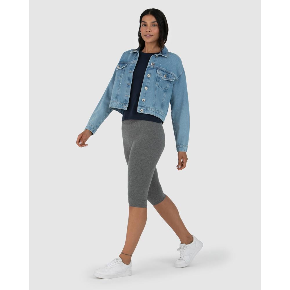 Calça Corsário Básica Feminina Cós Elástico Em Algodão em Oferta na Shopee