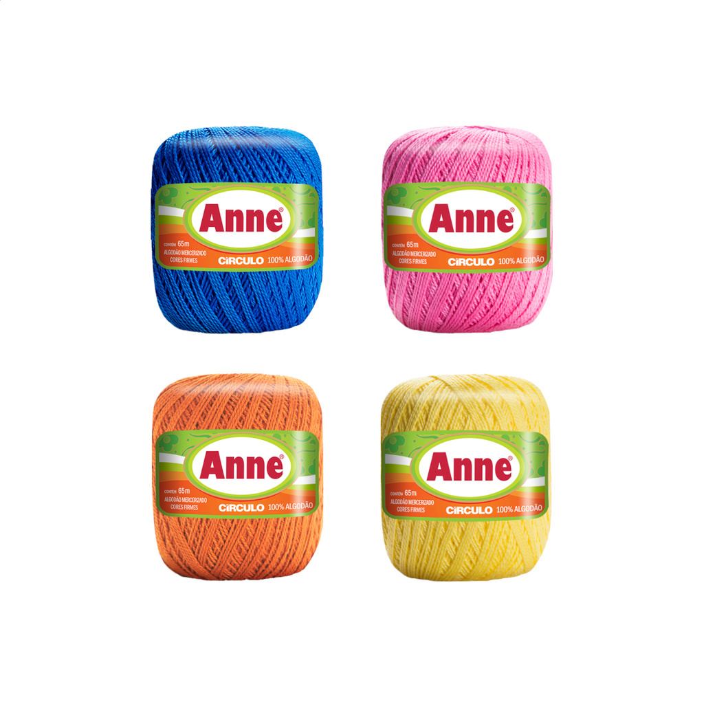Kit 4 Linha Anne 65m 19g Cores Variadas Escolha a Cor