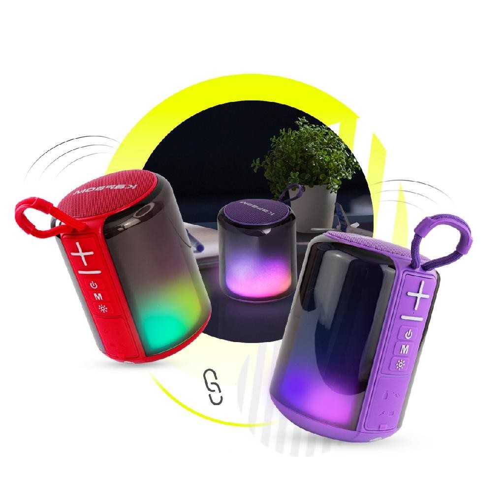 Caixinha De Som Portátil Sem Fio Led Bluetooth 5.0 Rádio FM 5w TWS Alto Falante Cartão SD Pen Drive Auxiliar