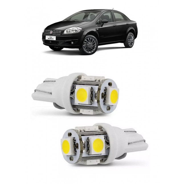 Par Lampada Pingo T10 5 LED Torre Linea Farol Teto Placa