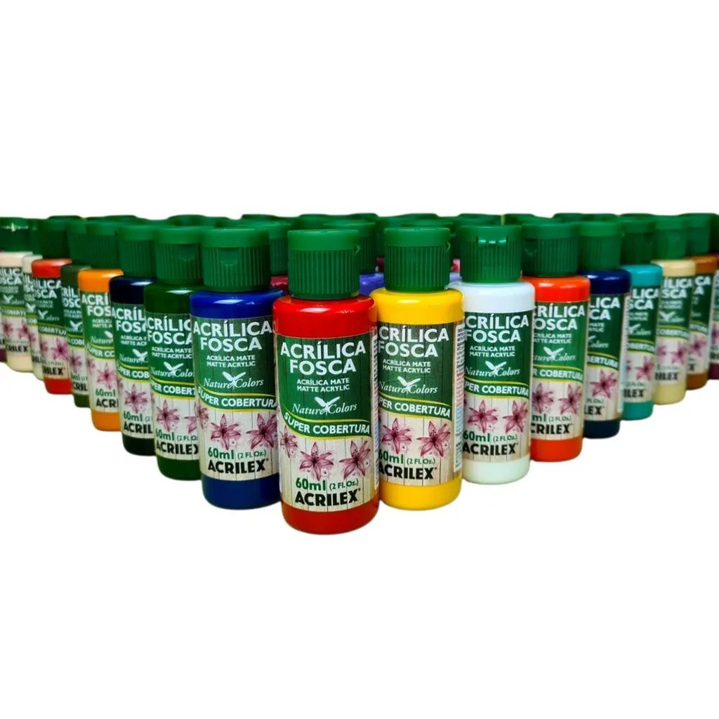 Imagem Kit Tinta Acrilica Fosca Para Artesanato 60ml Acrilex Escolha As Cores