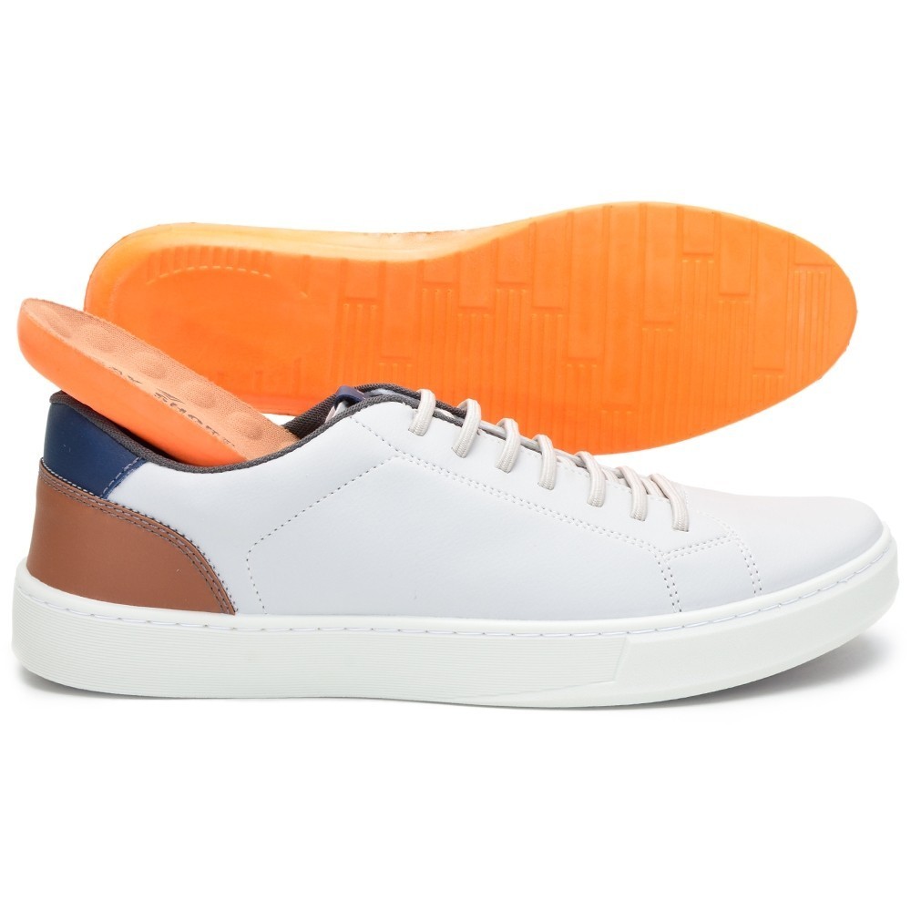 Sapatênis Masculino Confortável Casual Couro Sintético Palmilha Gel Promoção Conforto Qualidade
