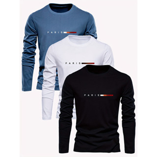 Kit 3 Camisetas Longa Tecido Importado Paris