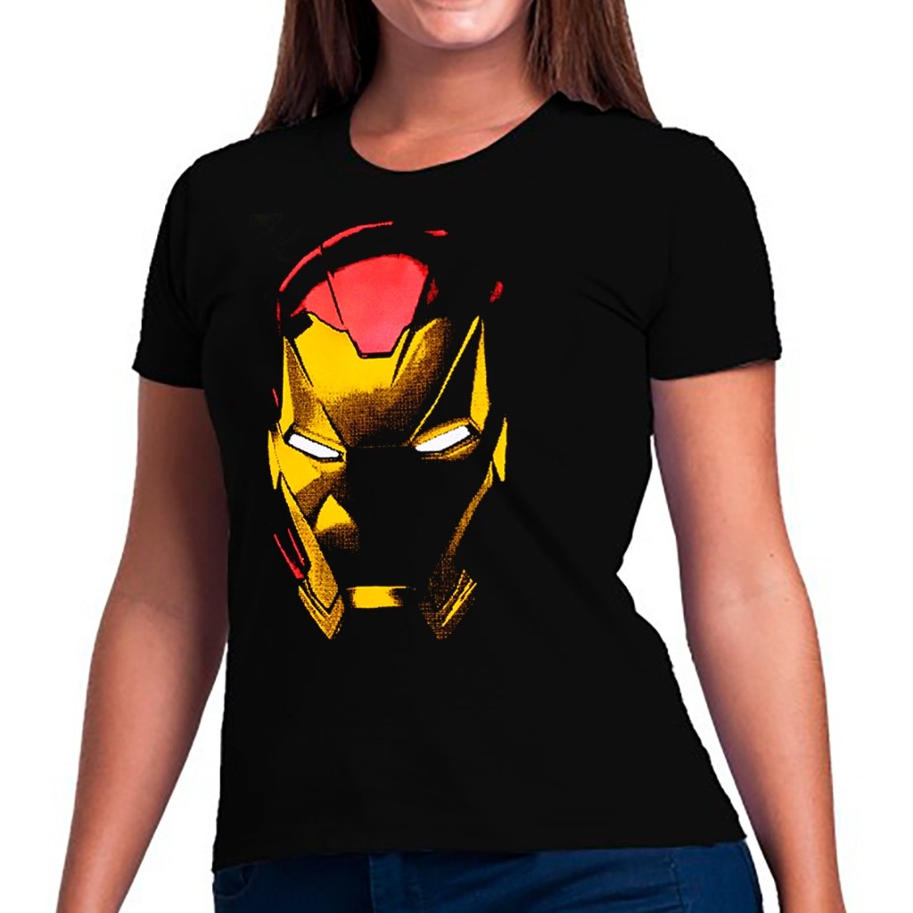 Camiseta Invicto Hype feminina Homem de ferro Camiseta Invicto Hype de Super Herói Iron man 100%Algodao Conforto