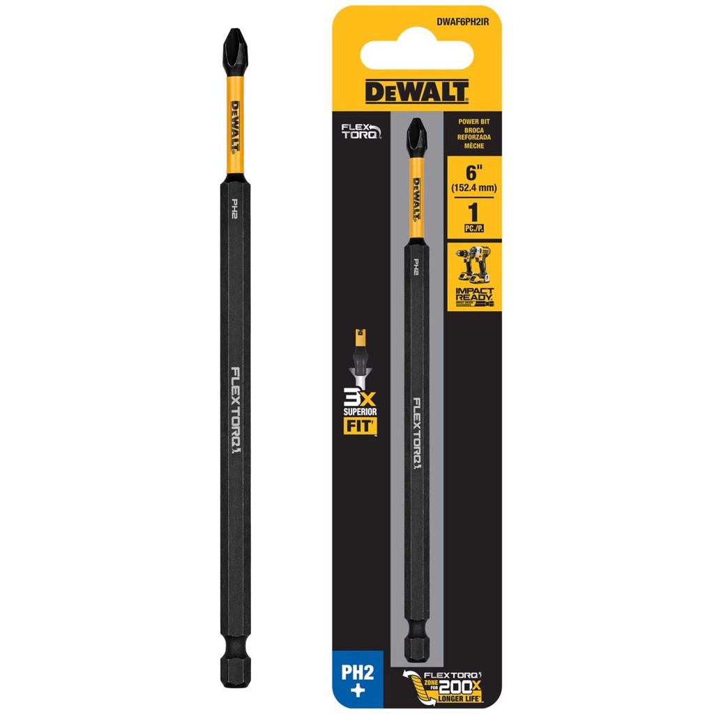 Bit Impacto Phillips Ph2 15cm 1/4 Flextorq Dwaf6ph2ir Dewalt - Home & Living