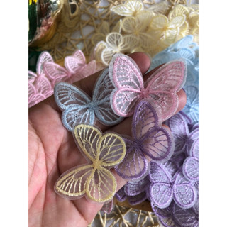 Aplique Borboleta em Tecido BORDADO Poliester 40mm Bordado Patches em Oferta na Shopee
