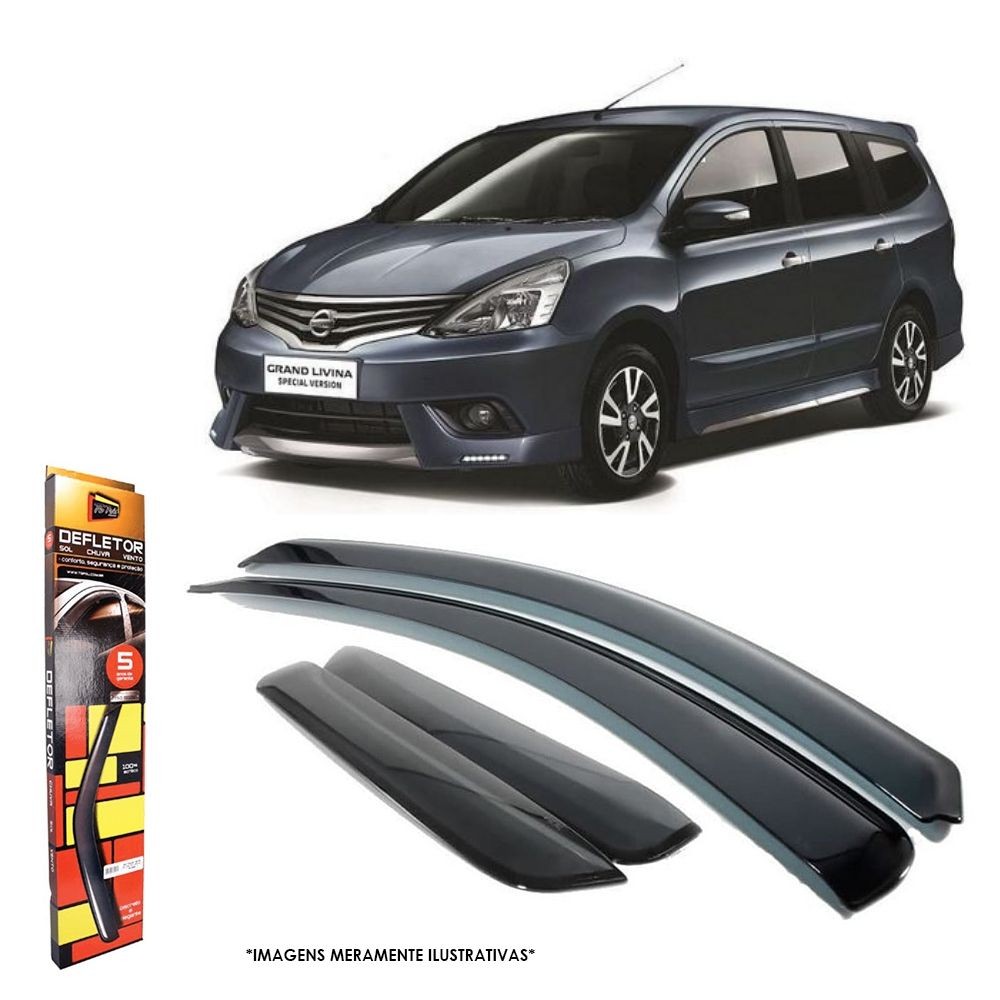 Calha de Chuva para Nissan Livina / Grand Livina 2009 a 2015 4 Portas TG Poli - 32001 em Oferta na Shopee