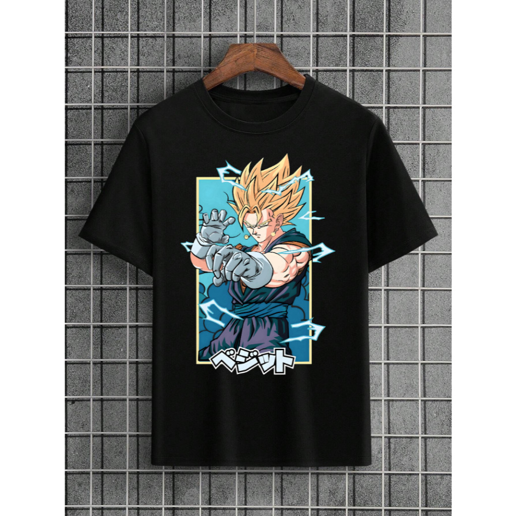 Camiseta Vegetto SSJ DBZ DBS Dragon Ball Z Anime Desenho Mangá Camisa Algodão Academia Casual Streetwear