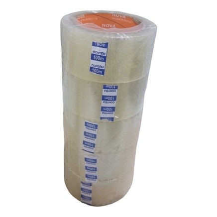 Kit 10 Rolos Fita Adesiva Transparente 48mm X 100m Nacional · foto 2