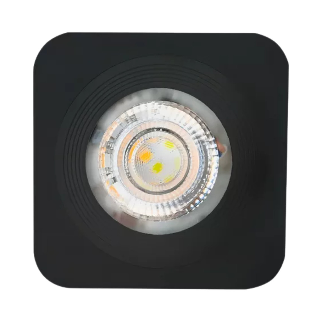Kit 4 Spot Led Sobrepor Quadrado Preto 5w Luz Branca 6500K