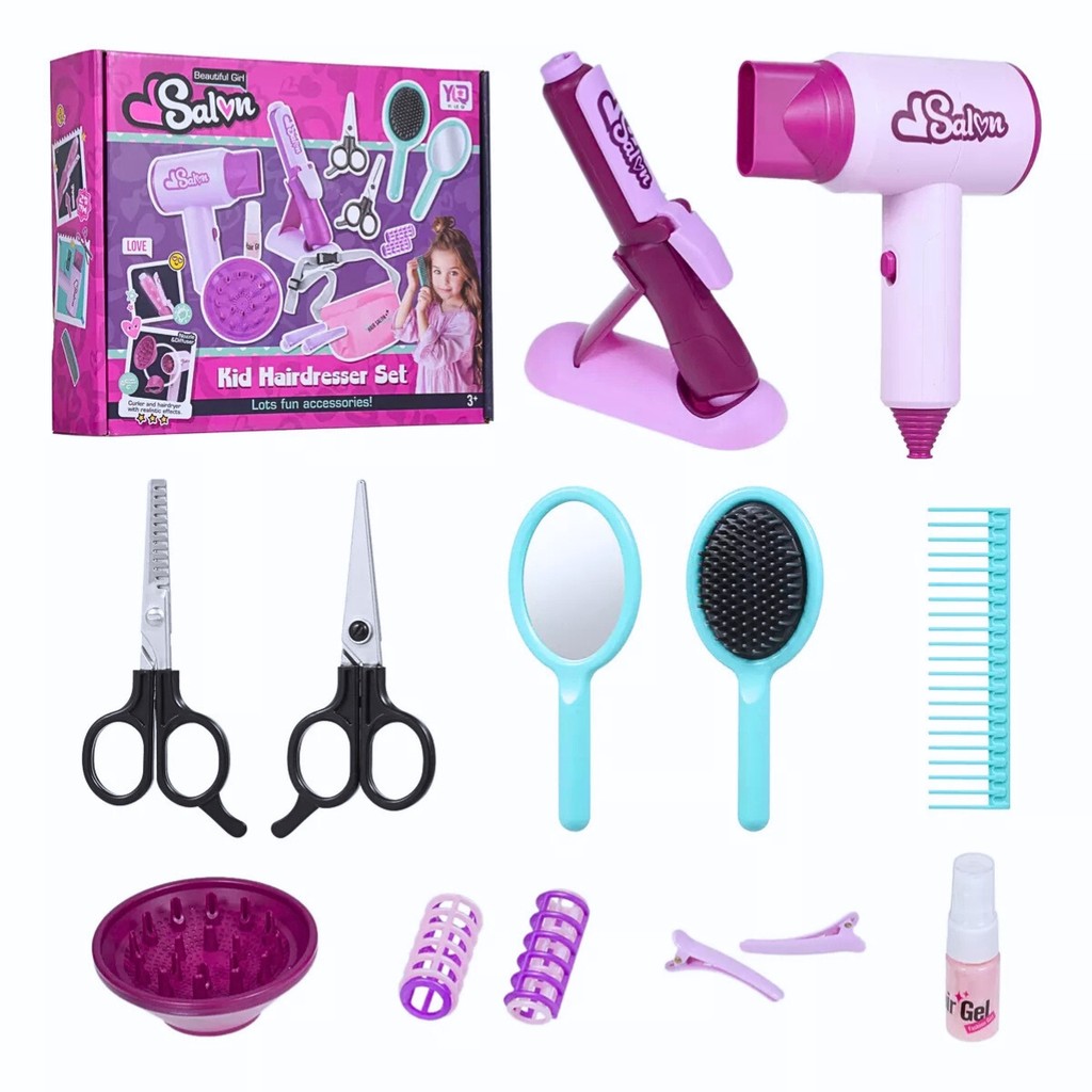 Kit Salão de Beleza Infantil com Secador e Acessorios Castela em Oferta na Shopee