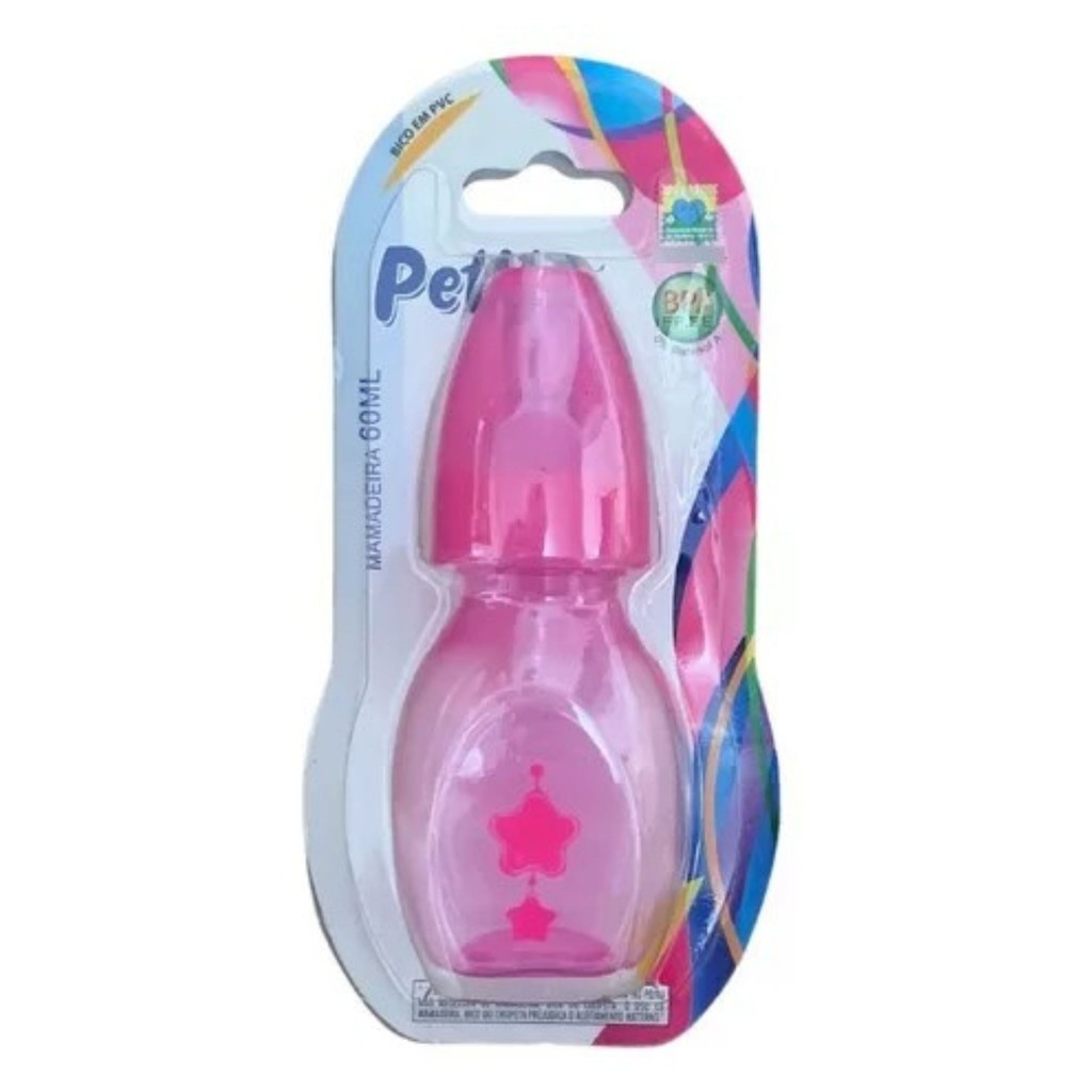 Mini Mamadeira Bico Silicone Rosa 3009 60Ml - Petita
