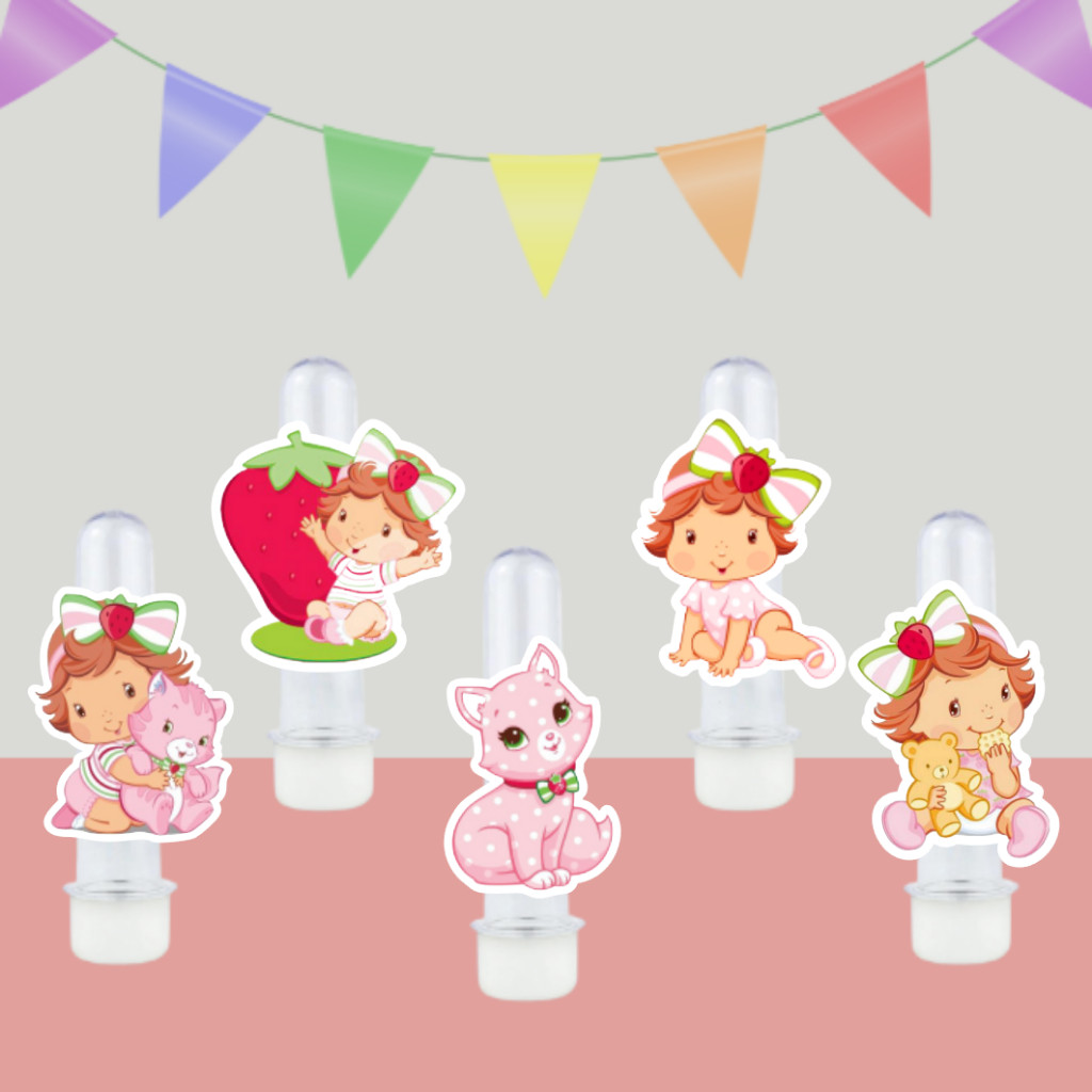 20 Apliques para tubete | Moranguinho Baby | Lembrancinha Festa Aniversário 20 40 60 80 em Oferta na Shopee