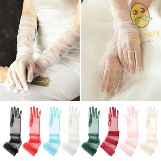 MILLNEY 1 Par Luvas De Tule Longo Dedo Acessórios De Roupa Ultra Fina Vestido De Noiva