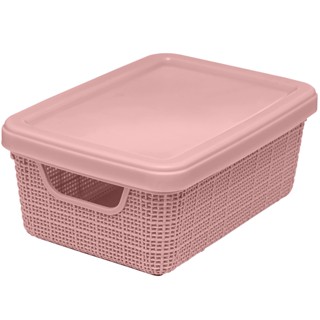 4 Caixas Organizadoras Com Detalhes Que Remetem A Juta 1,8L Acompanha Tampa Ideal Para Decorações - Jaguar