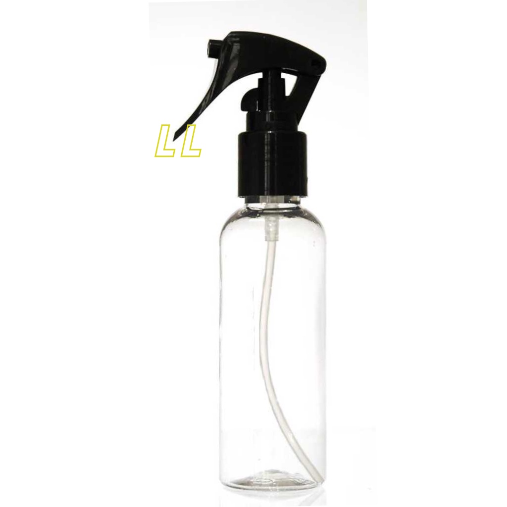 1 Frasco Pet Borrifador De 100 Ml Válvula Gatilho Pulveriza Preto