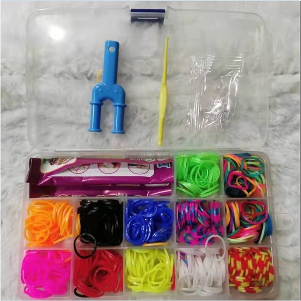 Kit Fabrica 600 Elásticos Pulseiras De Silicone Maleta em Oferta na Shopee