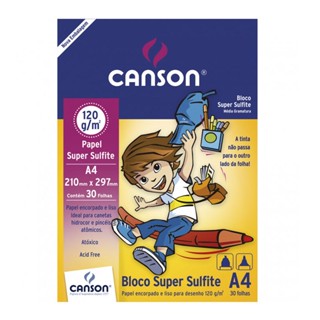 Bloco desenho super sulfite A4 120g com 30 folhas Canson