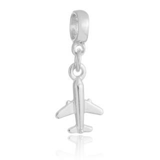 Pingente Berloque Avião Viagem Banhado a Prata 925 em Oferta na Shopee