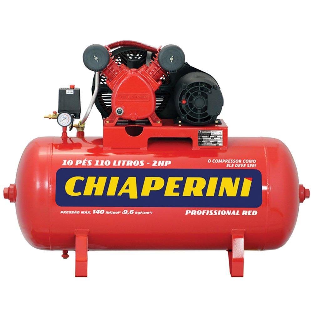 Compressor de Ar Média Pressão Red 10 Pés 140PSI 2HP 110 Litros 220/380 Trifásico - Chiaperini em Oferta na Shopee