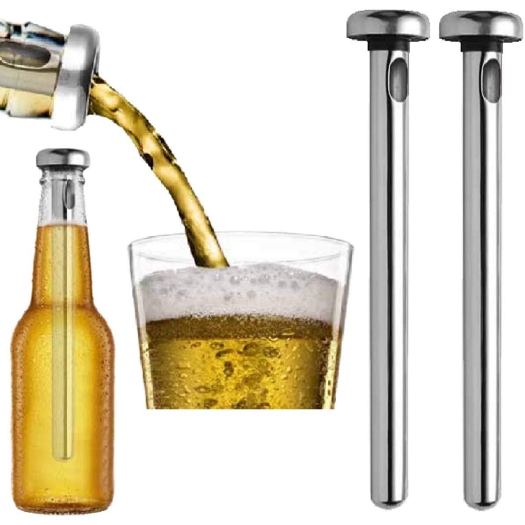 Kit com 2 Bastão Resfriador de Cerveja em Aço Inox