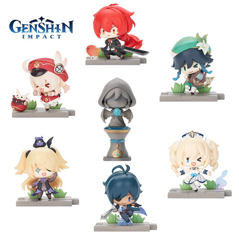 6 pcs/set Genshin Impacto Battlefield Heróis Série Anime PVC Action Figure Crianças Brinquedos Presente de Aniversário