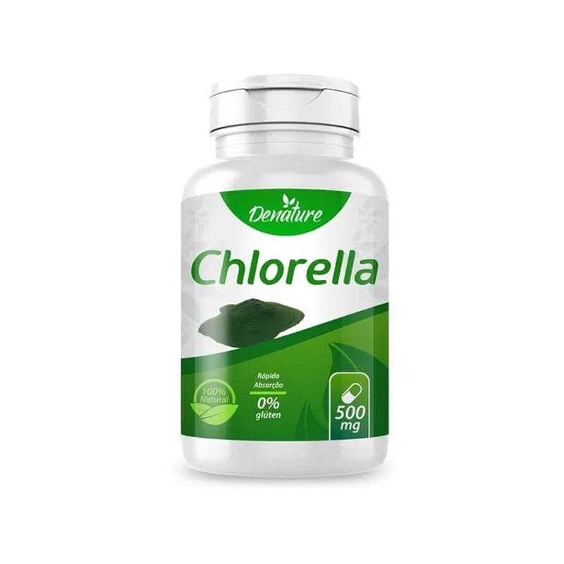 Chlorella 500mg 100 Cápsulas Clorela Denature