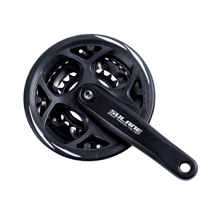 Pedivela Direito e Esquerdo 170mm 42/34/24 Dentes Ponta Quadrada Alumínio Preto