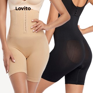 Lovito Shapewear Básico Liso Casual Para Mulheres LNA27213 (Damasco/Preto)