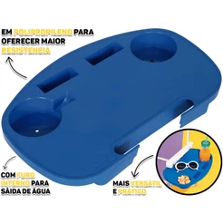 Mesa Portátil Lateral P/ Cadeira De Praia Piscina Porta Copos Suporte Celular
