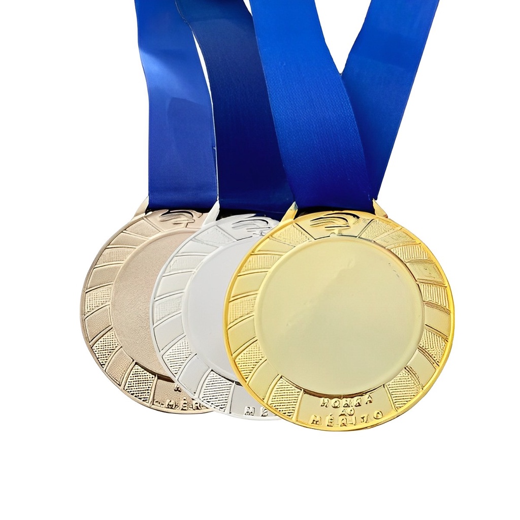Kit 10 Medalhas Lisa 6cm Honra ao Mérito Metal Campeão Competição