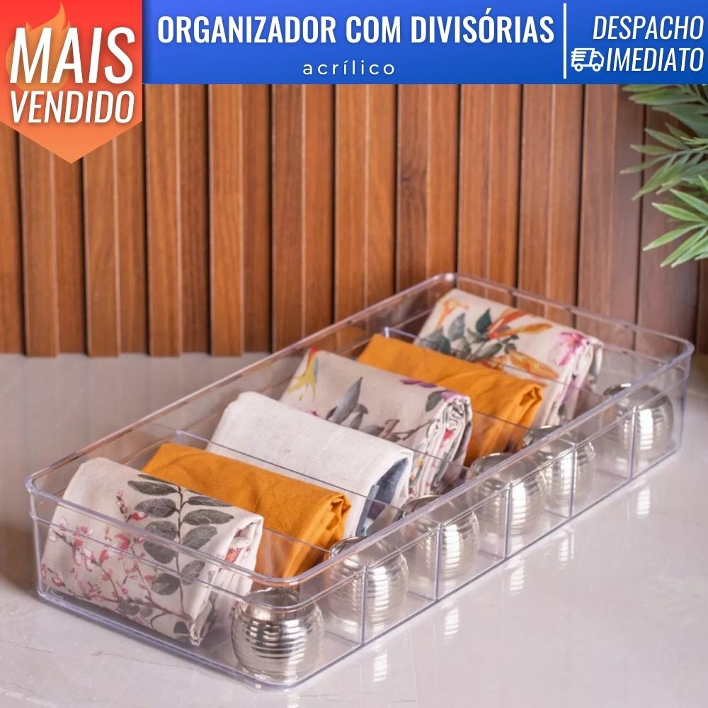 Organizador Diamond C/ 6 Divisórias Acrílico Gaveta Paramount