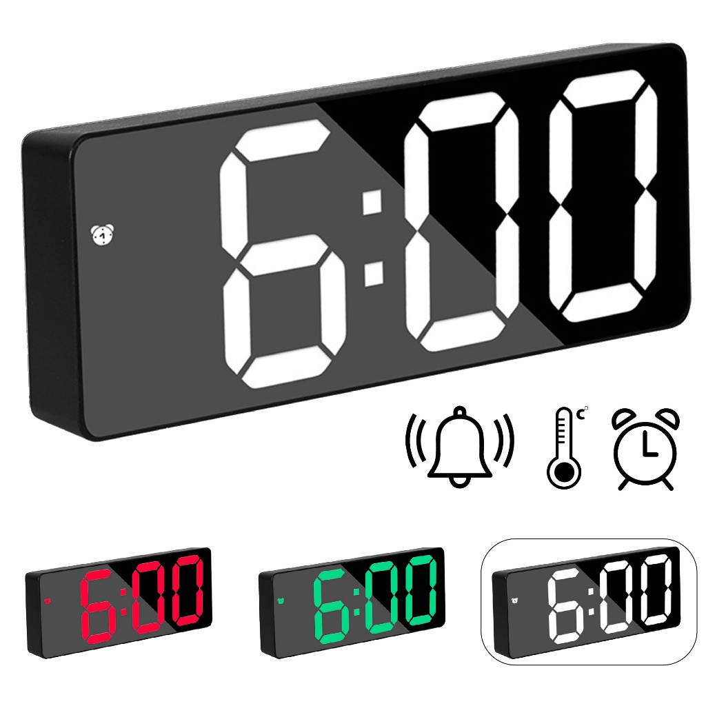 Relógio De Led Digital Mesa Escritorio Despertador Alarme Temperatura