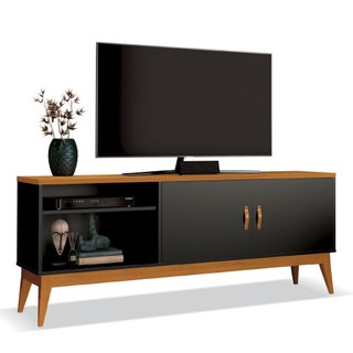 Rack Bancada Para Sala Tv até 60 Polegadas Star Cedro/Preto em Oferta na Shopee