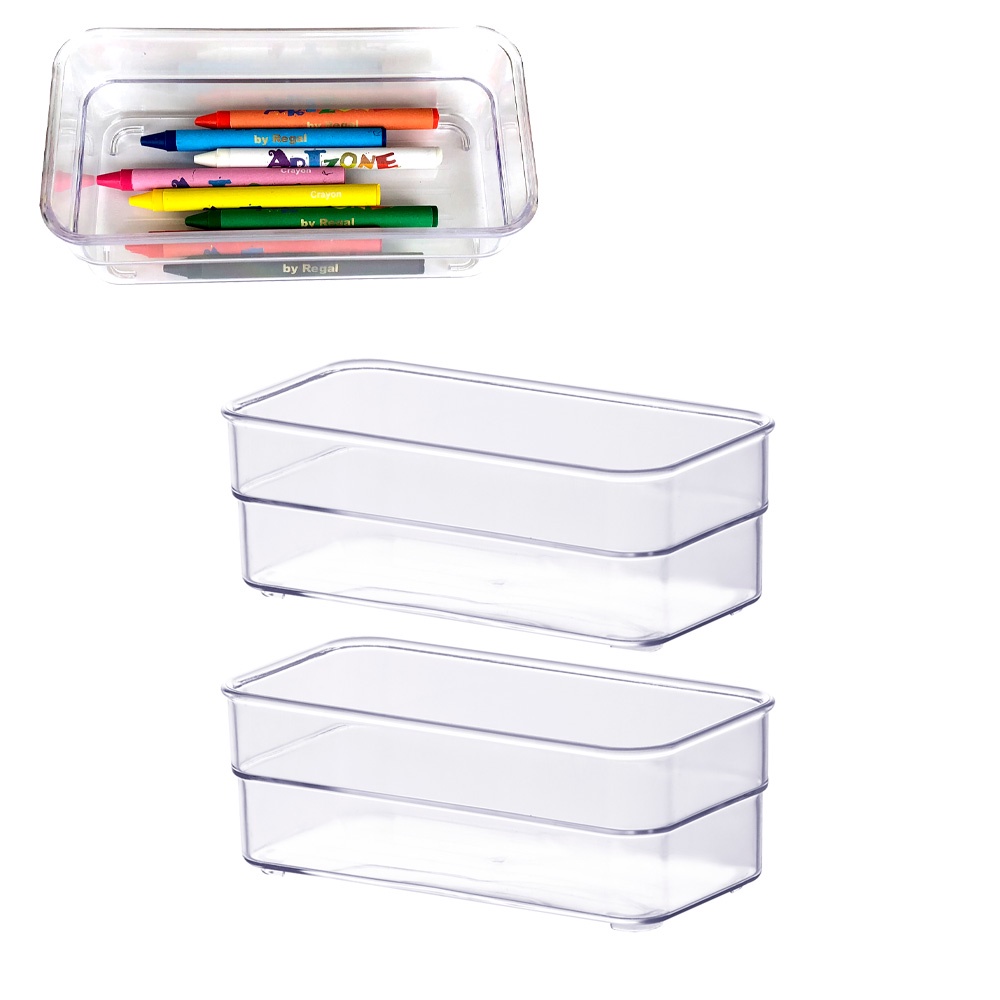 Kit 2 Organizadores modular acrílico escritório cozinha banheiro armário gaveta armário guarda roupa closet cosméticos talher material escolar Paramount