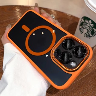 Nova Capa Magnética Laranja Macia Enrolada Com Borda Resistente A Choques magsafe Para iPhone 15 14 13 12 11 Pro Max