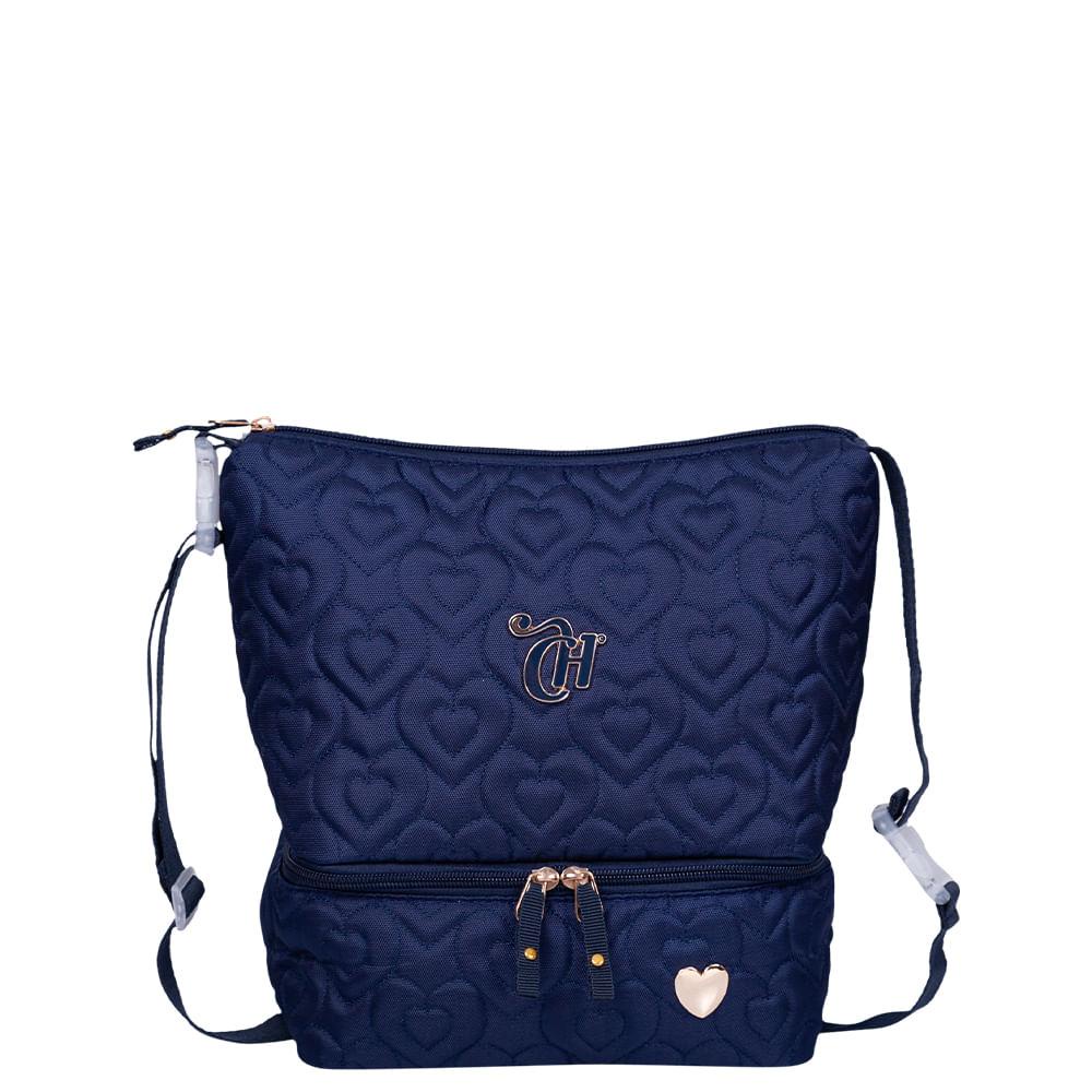 Lancheira 2 Compartimentos Capricho Crush Azul Marinho em Oferta na Shopee