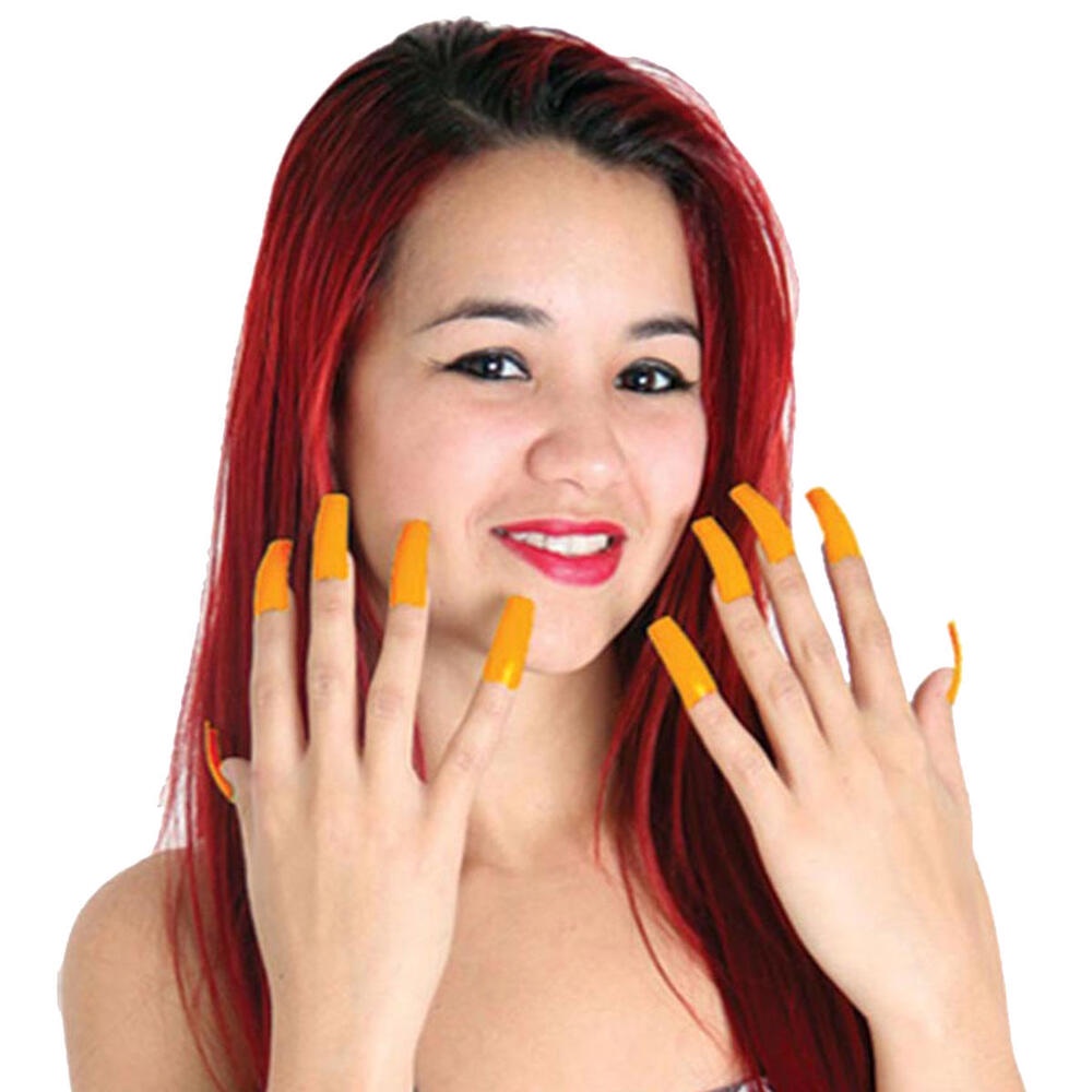 Unhas Neon Laranja - Halloween