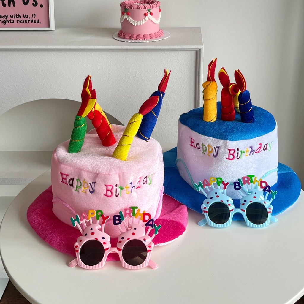 Chapéu De Festa De Feliz Aniversário Unisexo De Pelúcia Bolo Tamanho Adulto Decorações  Propaganda Chapéus Fantasia