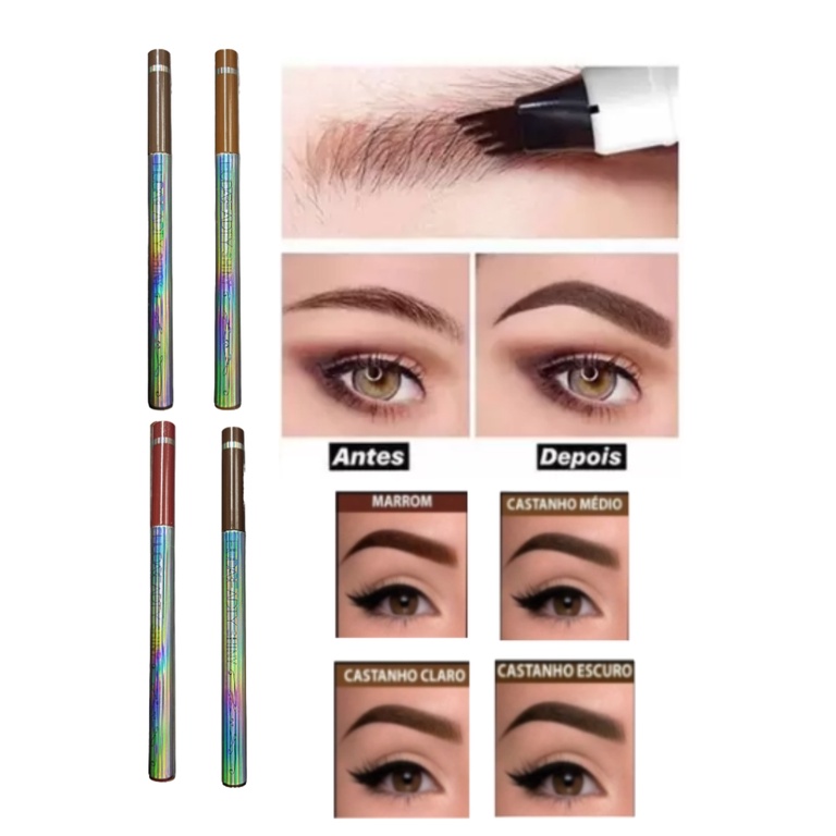 Lapis Caneta Sketch Efeito Henna Efeito Microblading Sobrancelha 24h À prova dágua Cores