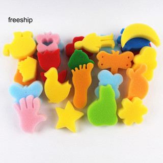 FST-24Pcs Esponja Colorida Sortida Crianças Pintura Artística Artesanato Educação Brinquedo em Oferta na Shopee