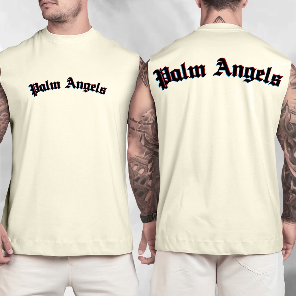 Camiseta Regata Oversized Streetwear 100% Algodão Estampada Palm Angels 3D