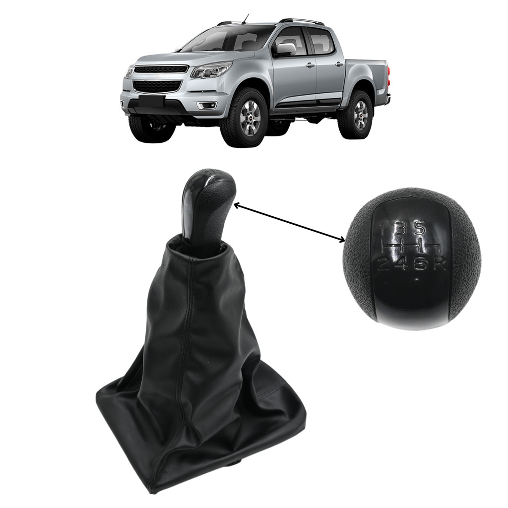 Kit Coifa de Cambio Bola Manopla S10 2012 2013 2014 2015 2016 2017 2018 Preto com Lente Preta