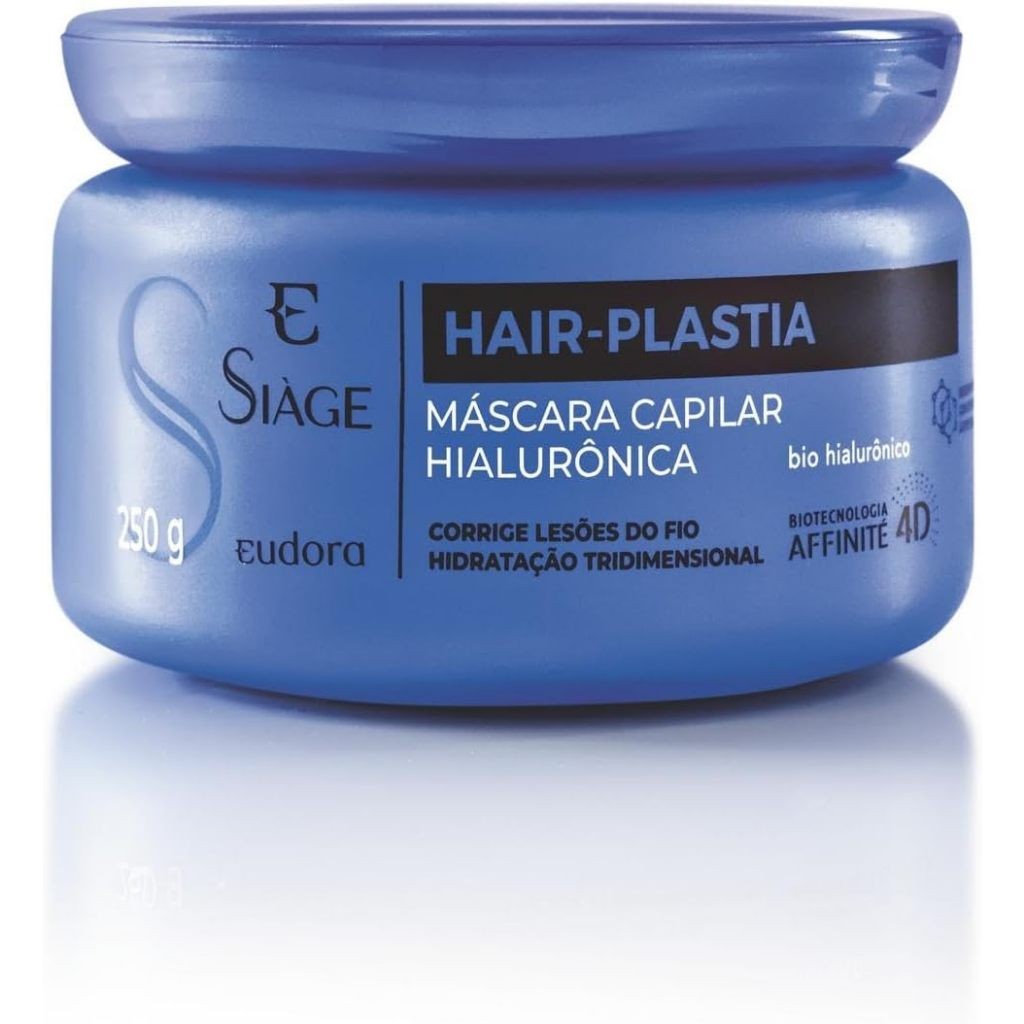 Eudora Siàge - Máscara Capilar Hialurônica Hair-Plastia - Cabelos Extremamente Macios e Brilhantes - 250G