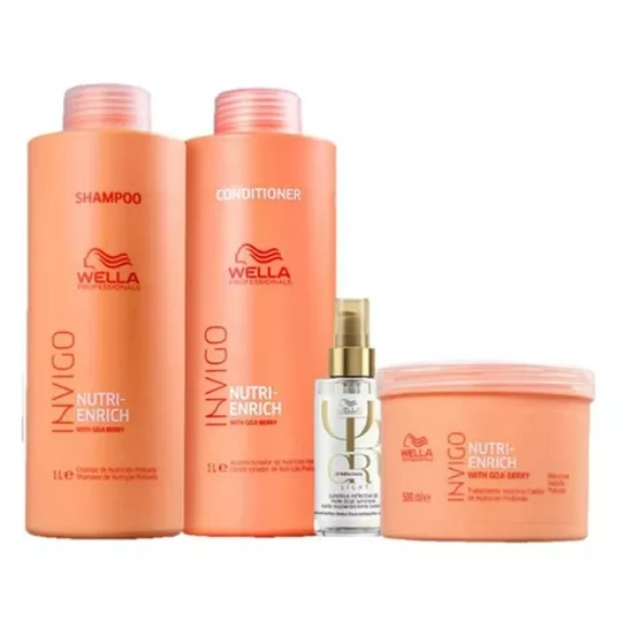 Kit Wella Nutri-enrich & Oil Reflections Light (4 Produtos)