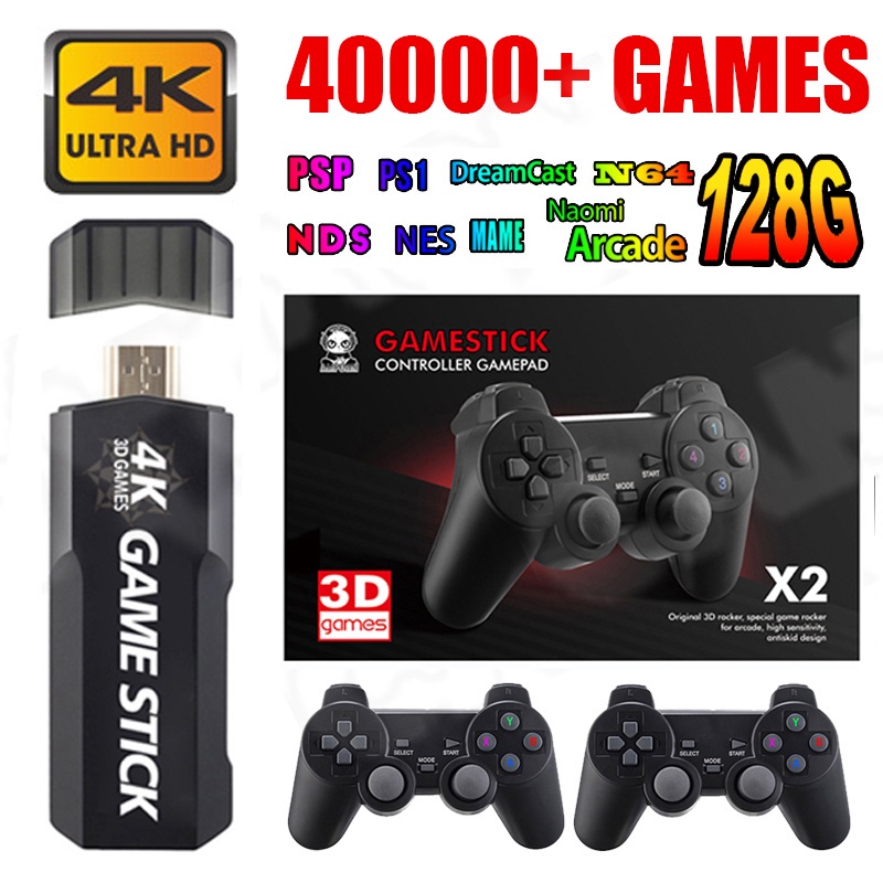 Vara De Jogo GD10 Console 40000 Jogos Controlador Duplo Portátil 40 Simuadores Para TV Consoles Retro Video Game stick 4K