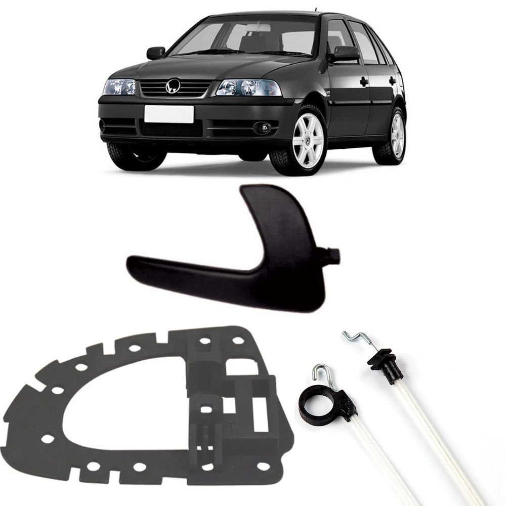 Kit Cabo Acionamento Suporte E Gatilho Maçaneta Preta Dianteira Direita Gol G3 em Oferta na Shopee