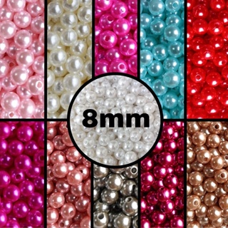 400 (100g) unidades de Pérola ABS 8MM - com Furo Passante Terço em Oferta na Shopee