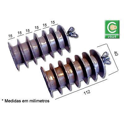 Forma de Alumínio p/ Bobinadeira 6 canais Trifásica Pequena 40 mm- Mod. 1