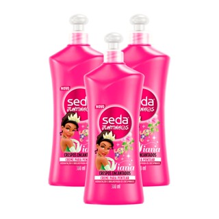 Kit 3 Creme de Pentear Infantil Seda Juntinhos Tiana 300ml
